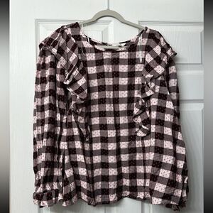 Terra and Sky 2X Plus Women’s Ruffled Top